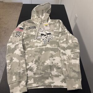 Nike Minnesota Vikings Men's S Salute to Service Pullover Hoodie Camo NWT NFL